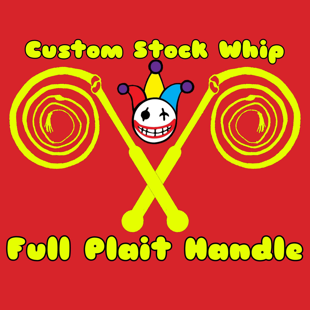Custom Stock Whip, 10-12 Plait Nylon Stock Whip with a Full Plait Handle, Made To Order